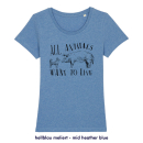 All animals want to live - T-Shirt - klein/taillierter Schnitt M hellblau meliert