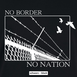 No border, no nation! - T-Shirt - small/waisted cut