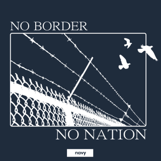 No border, no nation! - T-Shirt - small/waisted cut