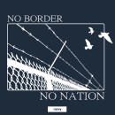 SALE! No border, no nation! - T-Shirt - small/waisted cut L navy (discontinued model)