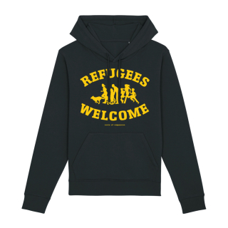 SALE! Refugees Welcome - Benefit Hooded Sweatshirt - medium fit (discontinued model)