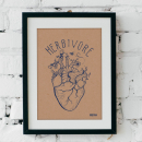 Kunstdruck "Herbivore Heart" 1: mehrfarbiger Druck auf Crush Corn-Papier
