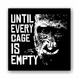 Until Every Cage is Empty (Gorilla) - Aufnäher auf robustem Bio Canvas