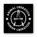 Human Liberation - Animal Liberation - Patch on durable...