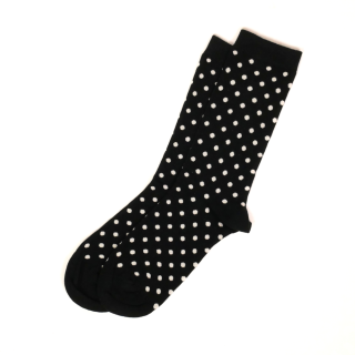 Basic - Socken (schwarz-natur mit Punkten)