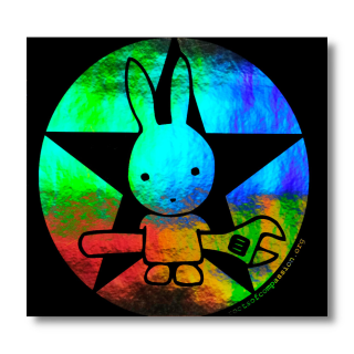 Rabbit with Wrench - Sticker (hologram)