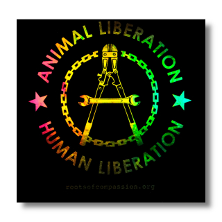 Animal Liberation - Human Liberation - Sticker (hologram)