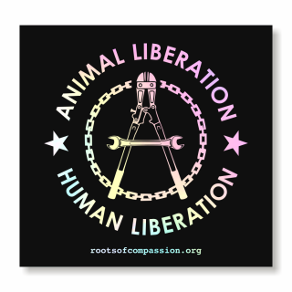 Animal Liberation - Human Liberation - Sticker (hologram)