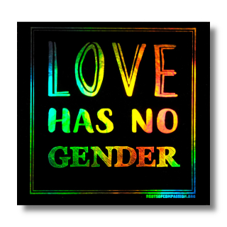 Love has no gender - Aufkleber (Hologramm)