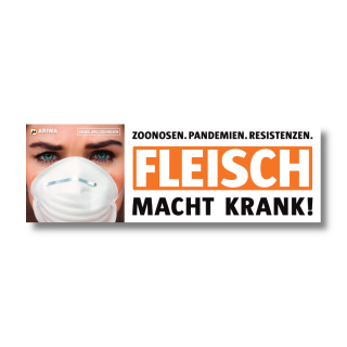 Fleisch macht krank! &ndash; Querformat &ndash; Autoaufkleber
