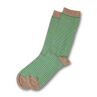 Basic - Socken (grau-grün mit Streifen) 43/46